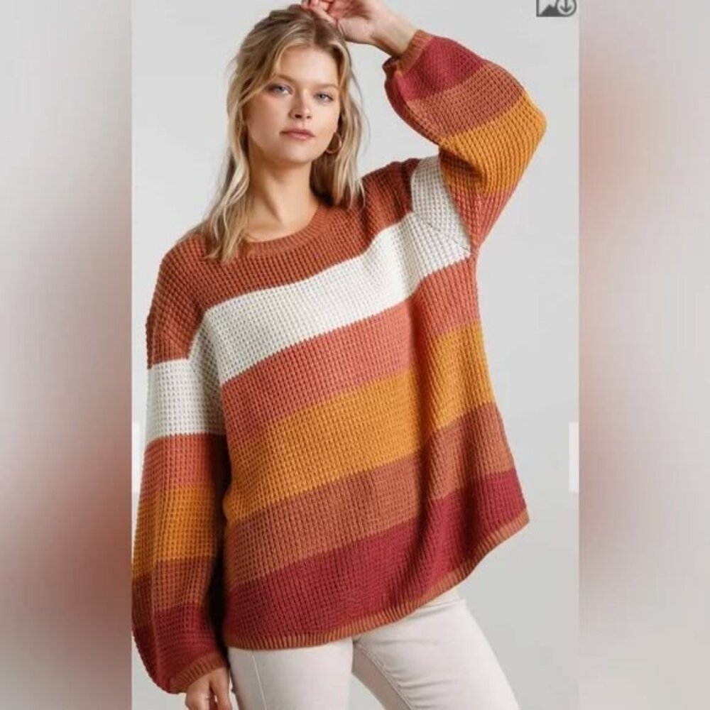 UMGEE I NWT  Don't Doubt It Sweater, Brown-Carrot